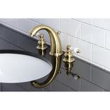 Victorian Two-Handle 3-Hole Deck Mount Widespread Bathroom Faucet with Retail Pop-Up Drain