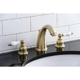 Victorian Two-Handle 3-Hole Deck Mount Widespread Bathroom Faucet with Retail Pop-Up Drain