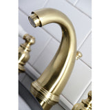 Victorian Two-Handle 3-Hole Deck Mount Widespread Bathroom Faucet with Retail Pop-Up Drain