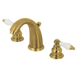 Victorian Two-Handle 3-Hole Deck Mount Widespread Bathroom Faucet with Retail Pop-Up Drain