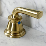 Restoration Two-Handle 3-Hole Deck Mount Widespread Bathroom Faucet with Retail Pop-Up Drain