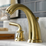 Restoration Two-Handle 3-Hole Deck Mount Widespread Bathroom Faucet with Retail Pop-Up Drain