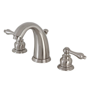 Victorian Two-Handle 3-Hole Deck Mount Widespread Bathroom Faucet with Brass Pop-Up Drain