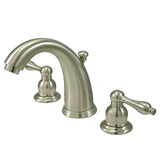 Victorian Two-Handle 3-Hole Deck Mount Widespread Bathroom Faucet with Retail Pop-Up Drain