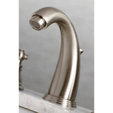 American Patriot Two-Handle 3-Hole Deck Mount Widespread Bathroom Faucet with Retail Pop-Up Drain