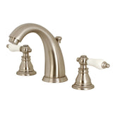 American Patriot Two-Handle 3-Hole Deck Mount Widespread Bathroom Faucet with Retail Pop-Up Drain