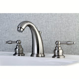 Knight Two-Handle 3-Hole Deck Mount Widespread Bathroom Faucet with Retail Pop-Up Drain