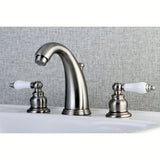 Victorian Two-Handle 3-Hole Deck Mount Widespread Bathroom Faucet with Retail Pop-Up Drain