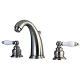 Victorian Two-Handle 3-Hole Deck Mount Widespread Bathroom Faucet with Retail Pop-Up Drain