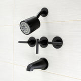 Kaiser Three-Handle 5-Hole Wall Mount Tub and Shower Faucet