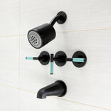 Kaiser Three-Handle 5-Hole Wall Mount Tub and Shower Faucet