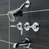 Kaiser Three-Handle 5-Hole Wall Mount Tub and Shower Faucet