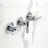 Convergent Triple-Handle Tub and Shower Faucet with Knurled Handle