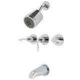 Serena Three-Handle 5-Hole Wall Mount Tub and Shower Faucet