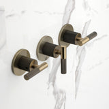 Convergent Triple-Handle Tub and Shower Faucet with Knurled Handle