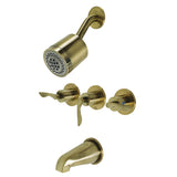 Serena Triple-Handle Tub and Shower Faucet