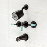 Kaiser Three-Handle 5-Hole Wall Mount Tub and Shower Faucet