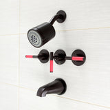 Kaiser Three-Handle 5-Hole Wall Mount Tub and Shower Faucet