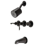 Serena Three-Handle 5-Hole Wall Mount Tub and Shower Faucet