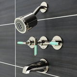 Kaiser Three-Handle 5-Hole Wall Mount Tub and Shower Faucet