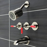 Kaiser Three-Handle 5-Hole Wall Mount Tub and Shower Faucet