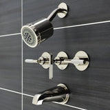 Kaiser Three-Handle 5-Hole Wall Mount Tub and Shower Faucet