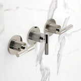 Convergent Triple-Handle Tub and Shower Faucet with Knurled Handle