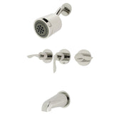 Serena Triple-Handle Tub and Shower Faucet