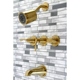 Serena Triple-Handle Tub and Shower Faucet