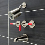 Kaiser Three-Handle 5-Hole Wall Mount Tub and Shower Faucet