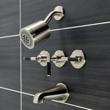 Kaiser Three-Handle 5-Hole Wall Mount Tub and Shower Faucet