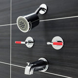 Kaiser Two-Handle 4-Hole Wall Mount Tub and Shower Faucet