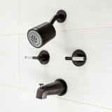 Kaiser Two-Handle 4-Hole Wall Mount Tub and Shower Faucet