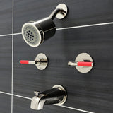 Kaiser Two-Handle 4-Hole Wall Mount Tub and Shower Faucet