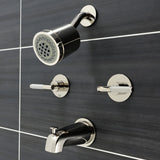 Kaiser Two-Handle 4-Hole Wall Mount Tub and Shower Faucet