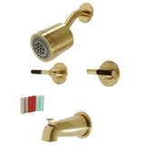 Kaiser Two-Handle 4-Hole Wall Mount Tub and Shower Faucet