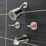 Kaiser Two-Handle 4-Hole Wall Mount Tub and Shower Faucet