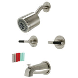 Kaiser Two-Handle 4-Hole Wall Mount Tub and Shower Faucet