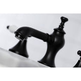 Bel-Air Two-Handle 3-Hole Deck Mount Widespread Bathroom Faucet with Brass Pop-Up Drain