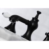 Vintage Two-Handle 3-Hole Deck Mount Widespread Bathroom Faucet with Brass Pop-Up Drain