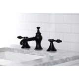 Tudor Two-Handle 3-Hole Deck Mount Widespread Bathroom Faucet with Brass Pop-Up Drain