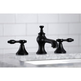 Tudor Two-Handle 3-Hole Deck Mount Widespread Bathroom Faucet with Brass Pop-Up Drain