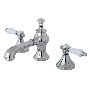 Bel-Air Two-Handle 3-Hole Deck Mount Widespread Bathroom Faucet with Brass Pop-Up Drain