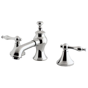 Naples Two-Handle 3-Hole Deck Mount Widespread Bathroom Faucet with Brass Pop-Up Drain