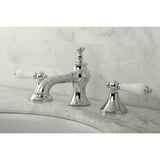 Vintage Two-Handle 3-Hole Deck Mount Widespread Bathroom Faucet with Brass Pop-Up Drain