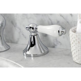 Vintage Two-Handle 3-Hole Deck Mount Widespread Bathroom Faucet with Brass Pop-Up Drain