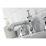 Vintage Two-Handle 3-Hole Deck Mount Widespread Bathroom Faucet with Brass Pop-Up Drain