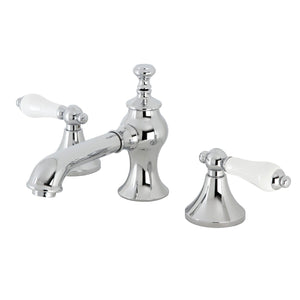 Vintage Two-Handle 3-Hole Deck Mount Widespread Bathroom Faucet with Brass Pop-Up Drain