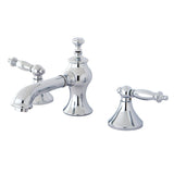 Templeton Two-Handle 3-Hole Deck Mount Widespread Bathroom Faucet with Brass Pop-Up Drain