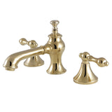 Vintage Two-Handle 3-Hole Deck Mount Widespread Bathroom Faucet with Brass Pop-Up Drain